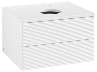 V&B WT-Unterschrank m F-Struktur Antao 60x36x50cm, HL, WBP-farbe Lac, wh. m Lac