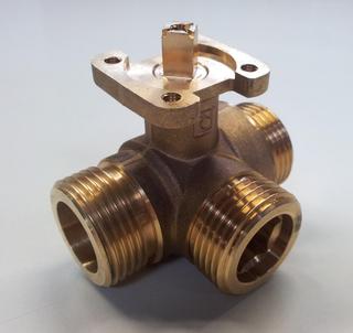 ETA 3-Weg Umschaltkugelhahn 3x1 AG PU ISO-Flansch