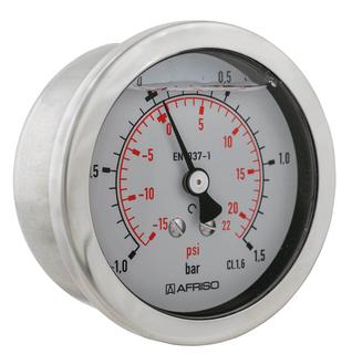 AFRISO Rohrfeder-Glyzerinmanometer RF63Gly 0/6bar G1/4B ax Kl.1,6 D711