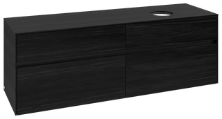 V&B Waschtischunterschrank Collaro 160x54,8x50cm, WT rechts, black oak