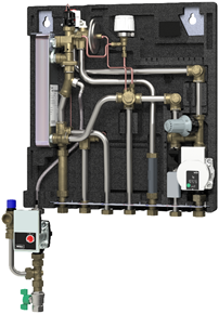 Danfoss Wohnungsstation EvoFlat WSS E 3, Zirk. m SV, EPP-Wärmedämmhaube