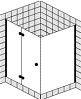 FORMAT Design 3.0 T. m Fest./SW, HS TG 78x78x200cm, chr, Kr.-Glas hell, links
