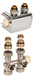 Resideo THM-Vtl. Therafix Universal 3/4", chr, 2-Rohr, MS vern, f Kompakt-HK