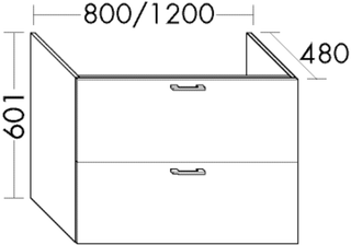 Burgbad Waschtischunterschrank sys30 120x60,1x48cm, Aqua, 1 Lade/1 Auszug
