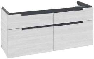 V&B Waschtisch-Unterschrank Subway 2.0 128,7x59x44,9cm, Griff chrom, white wood