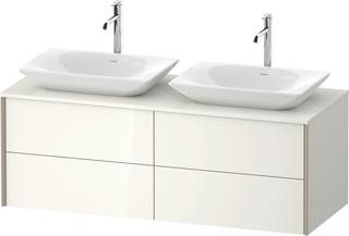 DU WTU wandhängend XViu 509x1400x550mm 4SK,Champ.M./Weiß HG/ES Nussb r.