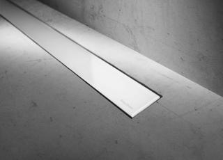 ESS Duschrinne Modulo Basic 700mm, Fliese 7-18mm, Glas weiß glanz
