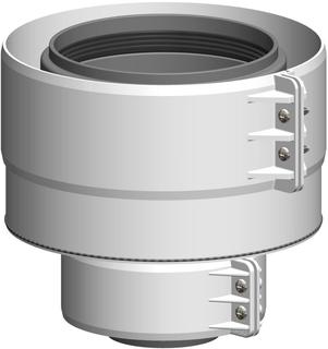 ATEC Übergang PolyTwin DN 60/100-DN 110/160, PP, weiß