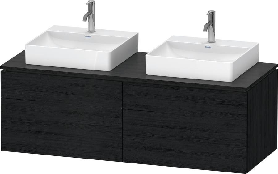 Artikelbild 1 des Artikels „Duravit Waschtisch-Unterschrank L-Cube 142x55x48,2cm, 2 Schub., Ei sw, Aho re eiche schwarz | Ahorn rechts“