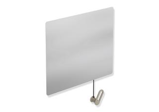HEWI Kippspiegel 600x540x6mm, mit Halter/Griff, sand