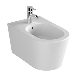 VitrA Bad Wand-Bidet Nest Options 35,5 x 57,5 cm, Überlauf/Hahnloch mittig, mit verdeckter Befestigung