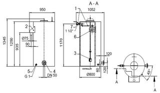 KSB Vorbehälter mit freiem Auslauf Vges 600 l, Vnutz 300 l, R 1 1/2"