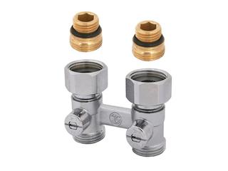 Schlösser DG-Anschlussarmatur 3350 1/2"x3/4" ÜM, m Ni., vern., f Kompakt-HK