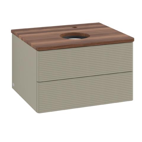 Artikelbild 1 des Artikels „V&B WT-Unterschrank m F-Struktur Antao 60x36x50cm, HL, WBP w. wal, st. Gr m Lac Waschbeckenplattenfarbe warm walnut | stone gray matt lacquer“