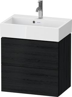 Duravit WT-Unterschrank Compact L-Cube 58,4x39,1x54,4cm, 2 Schub., wandh, Ei sw