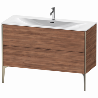 DU WTU bodenst. XViu 591x1210x480mm 2 Ausz.champ. matt/Nussb. natur ES Nussb