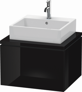 DU WTU für Konsole L-Cube 400x620x547mm 1 Auszug, Schwarz Hochglanz ES Ahorn