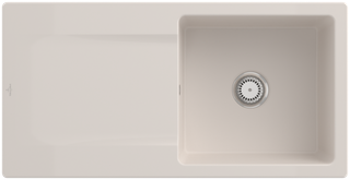 V&B Spüle Siluet 60 m Abl.garn, rd mit Handbetätigung, crema
