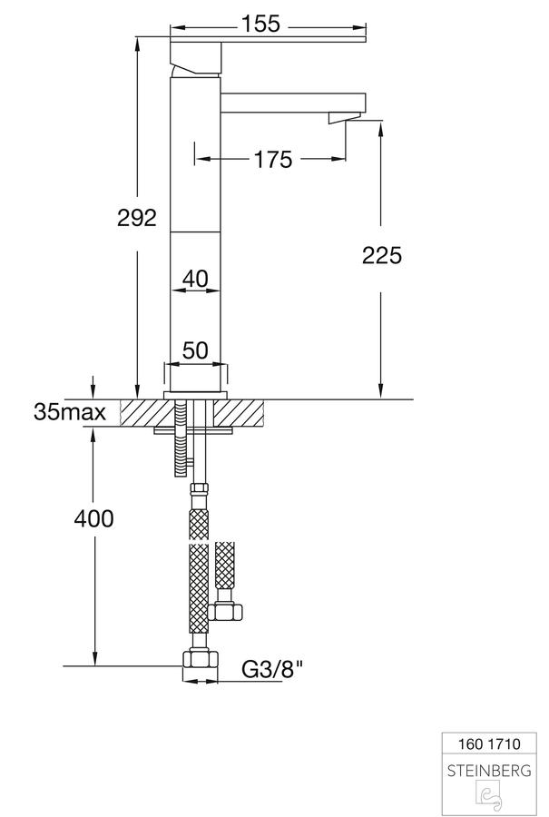 Artikelbild 2 des Artikels „Steinberg WT-Einhebelmischer Serie 160 A 175mm, chr, H 292mm, o. Abl-Garnitur Ausladung 175 mm | chrom“
