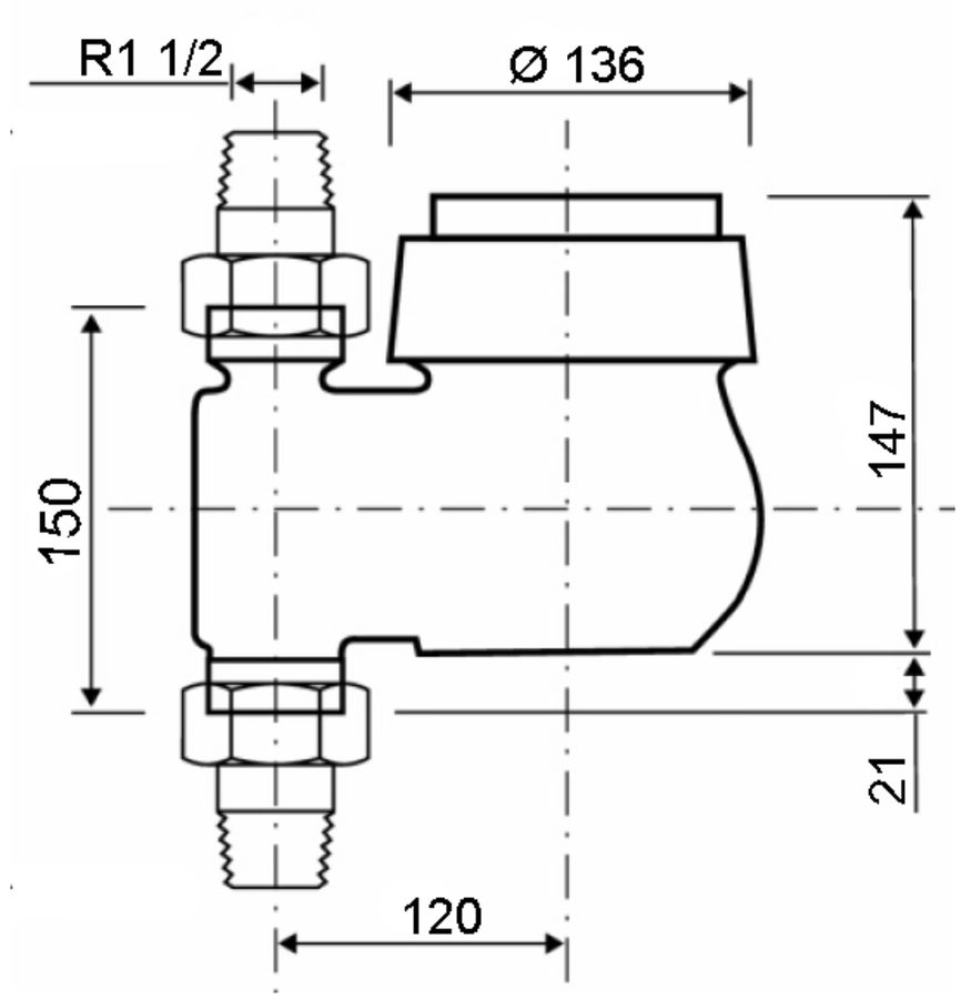 Artikelbild 2 des Artikels „Deltamess Mehrstrahl-Nassläufer MNK St., DN 40, Q3 16,0 cbm/h, ka, Std. MNK Steigrohr“