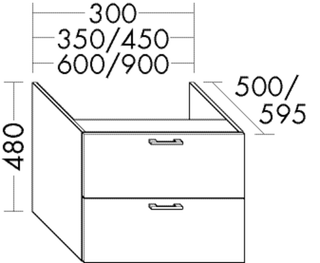 Burgbad Waschtischunterschrank sys30 30x48x59cm, Aqua, 1 Schublade/1 Auszug