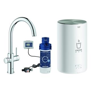 GROHE Spültisch-Einhebelmischer Red Duo C-Auslauf, mit Boiler Größe M, chrom