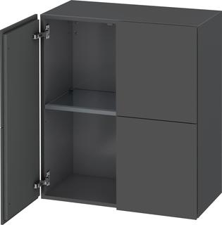 Duravit Halbhochschrank L-Cube 70x36,3x80cm, 2 Türen, graphit matt