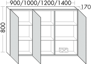 BB Spiegelschrank (SPLO100) RL30, 170x1000x800