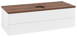 V&B WTU m F-Struktur -Beleuchtg. Antao 120x36x50cm, WBP-farbe w. wal, wh. m Lac