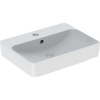 Geberit Aufsatz-Waschtisch VariForm we., 60x45cm, m Hahnloch, m ÜL, recht.