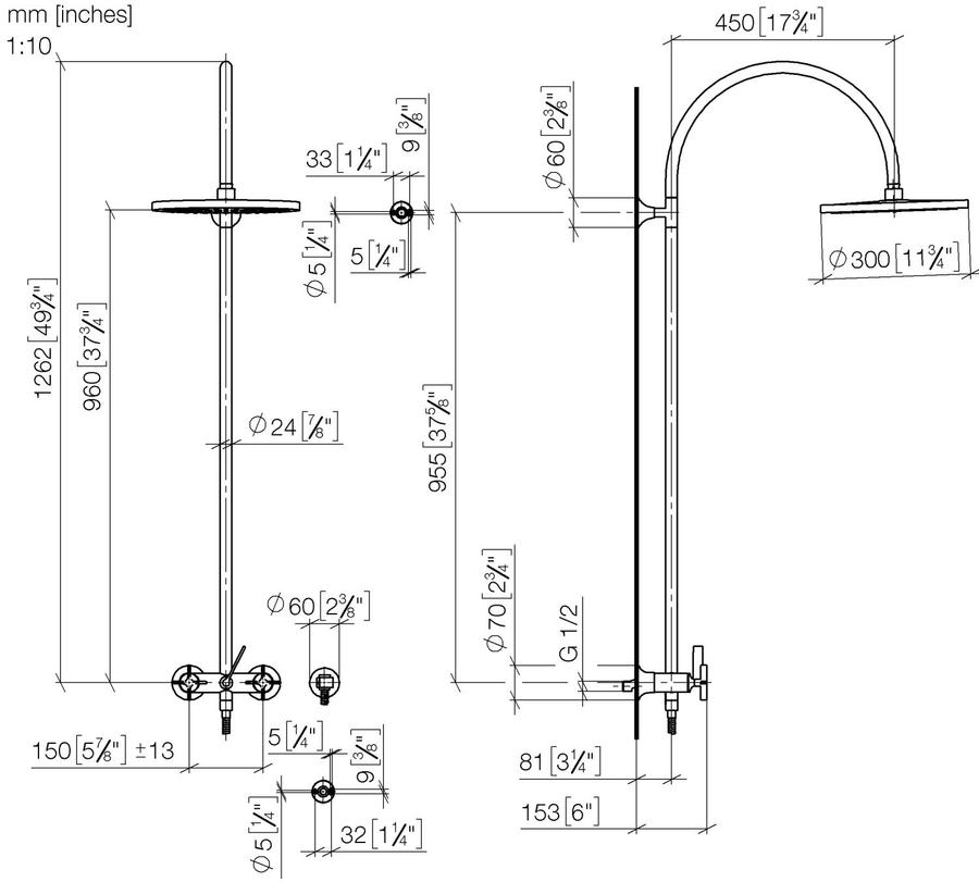 Artikelbild 2 des Artikels „DO Shower Pipe mit Brausebatterie VAIA 26633809 Platin “