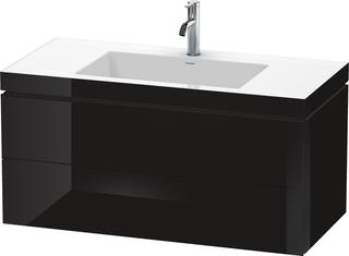 Duravit WT-Unterschrank c-bonded L-Cube 100x48cm, 1 HL, sw hgl, 2 Schub., wandh