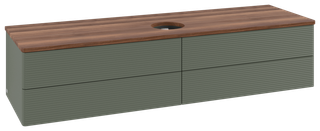 V&B WTU m F-Struktur -Beleuchtung Antao 160x50cm, WBP w. wal, lea gre. m Lac