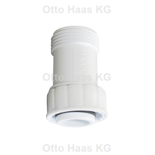 HAAS Gewinde-Verlängerung 1" AG/IG, 62mm, m RV, f RB, PP, we.