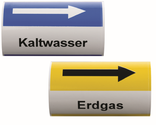 Flamco Klebebezeichnungsband 5 m Ro., PE, Aufdruck Trinkwasser, grün