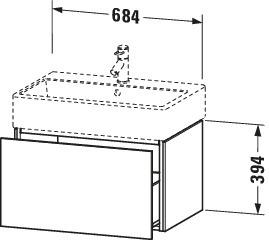 Artikelbild 2 des Artikels „DU WTU L-Cube 394x684x459mm 1 Auszug, Weiß Hochglanz ES Nussb “