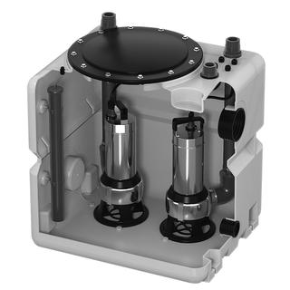 Grundfos Sammelbehälter DUOLIFT 270.50.APB, m. Partikelg 50mm, 2 Pumpen