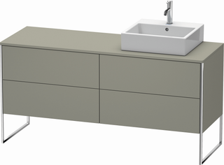 DU WTU XSquare 778x1600x548,bodenstehend steingr sdm.,TA r.,4 Schubk. ES Nussb re