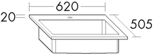 Burgbad Mineralguss Waschtisch 62x2x50,2cm, weiß