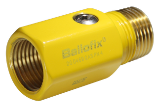 AIPS Mini-Gaskugelhahn Ballofix 321.130 DN 10x3/8 IG/AG, gelb lackiert, Messing