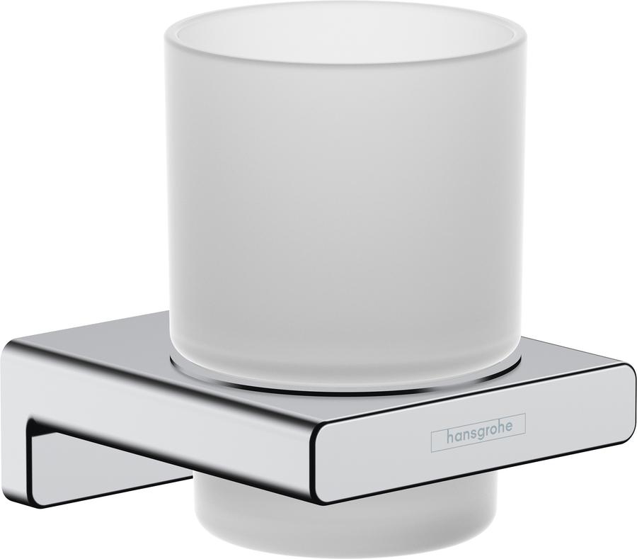 Artikelbild 1 des Artikels „hansgrohe Zahnbecher AddStoris mit Glas, Wandmontage, Metall, chrom chrom“
