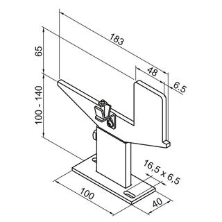 Zehnder Fußkonsole FMORV 14-R4 z Bo-mont, m va Bo.abs. 100 - 140mm, SF