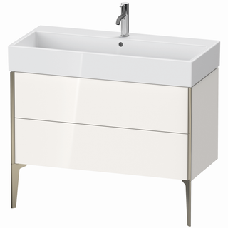 DU WTU bodenst. XViu 493x984x454mm 2 Ausz.champagner matt/weiß hgl. ES Nussb