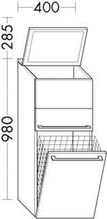 Burgbad Halbhoher Schrank sys30 40x98x36cm, PG2
