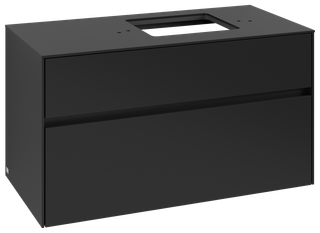 V&B Waschtischunterschrank Collaro 100x54,8x50cm, WT rechts, volcano black