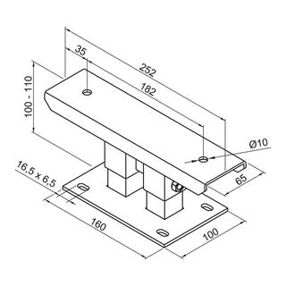 Zehnder Fußkonsole FMORV HD10-5 z Bo-mont, m va Bo.abs. 100 - 110mm, we.