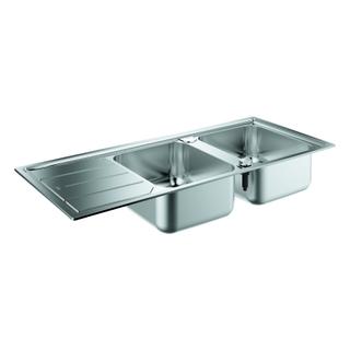 GROHE EB-Spüle K500 80-S 116/502.0 rev 1160x500mm, 2 Becken, Edelstahl