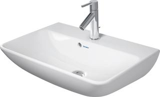 Duravit Waschtisch-Compact Me by Starck 60x40cm, m ÜL, Hahnl., Hahnloch, we. WG