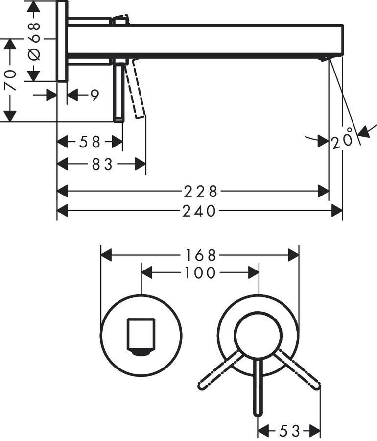Artikelbild 4 des Artikels „hansgrohe Fertigmontageset Finoris UP-WT-EHM, f Wd-mont., Ausl. 228mm, ch Ausladung 228 mm | chrom“