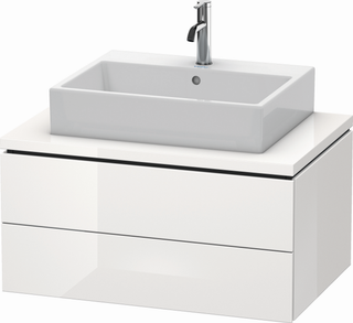 DU WTU für Konsole L-Cube 400x820x547mm 2 Schubkästen, Weiß Hgl ES Ahorn